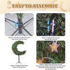 6 FT Ramadan Tree 100 LED Lighted Eid Tree Crescent Moon Tree for Home Indoor Decorations - Image 5