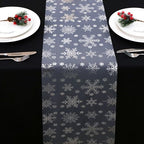 Snowkingdom 2PCS Silver Christmas Snowflake Glitter Table Runner 108 Inch - Image 4