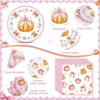 Funnymoom 218 Pcs Fall Pumpkin Party Decorations Paper Plates Serves 24 - Image 2