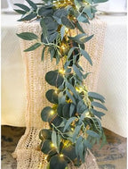 FiveSeasonStuff Rustic Willow and Eucalyptus Garlands – Lifelike Greenery with USB-Powered 100 LED String Lights – Perfect for Weddings, Home Decor, Events, and Seasonal Decorations - Image 4