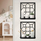 Classical Candle Wall Sconce, Black Bathroom Wall Decor, Farmhouse Wall Art for Living Room Bedroom Bathroom (2 Pack 11.8 x 13 in) by Sokurdeg