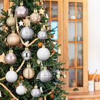 Lunmon 72 Pcs Christmas Ball Ornaments Bulk Champagne Gold Silver White - Image 5