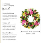 Balsam Hill Outdoor Vivid Blooms Spring & Summer Wreath - 22" Premium UV-Protected Floral Door Wreath for Front Door, Patio, & Garden - Image 3