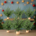 Soulchen 6 Pcs Norfolk Pine Christmas Tree, 12" Artificial Tree with Base by Soulchen