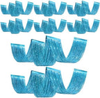 Breling 8 Pcs Light Blue Ceiling Fringe Curtains, Foil Drapes, 15 ft by Breling