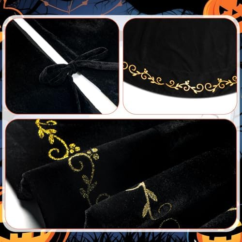 HyDren 72 inch Velvet Christmas Black Tree Skirt (Classical Style) - Image 3