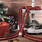 ZenNex 65.6 Ft Christmas Wooden Bead Garland 2 Pcs Long Bead String,Drakred - Image 3