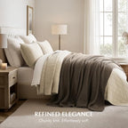 EVERGRACEHOME Chunky Chenille Knit Throw Blanket, 90 x 90, Mocha Brown - Image 5
