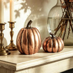 DN DECONATION Fall Pumpkin Decor, Antique Bronze Decorations for Home Table - Image 2