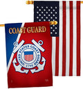 Coast Guard House Flag - Pack Armed Forces USCG Semper Paratus United State American Military Veteran Retire Official USA Embroidery - Banner Small Garden Yard Gift Double-Sided Made In 28 X 40 by Breeze+Decor