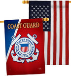Coast Guard House Flag - Pack Armed Forces USCG Semper Paratus United State American Military Veteran Retire Official USA Embroidery - Banner Small Garden Yard Gift Double-Sided Made In 28 X 40 by Breeze+Decor