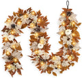 6 FT Lighted Fall Garland with Lights Pumpkins Automatic ON/Off by HomeDecor