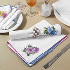 FINGERCRAFT Cloth Napkins Set of 12, 100% Cotton, 20x20 Inch, Multi Floral - Image 5