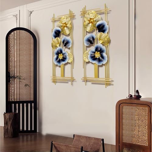 BIOGRN 2 Pcs 3D Metal Wall Art, 34"x15" Framed Ginkgo Wall Sculptures - Image 7