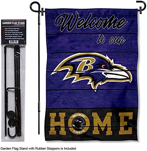WinCraft Ravens Welcome to Our Home Garden Flag and Flagpole Mount - Image 2