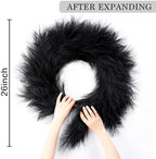 Sggvecsy Pampas Grass Wreath 26’’ Faux Pampas Wreath for All Seasons Artificial Pampas Wreath Christmas Decor Boho Wall Decor for Front Door Farmhouse Halloween Autumn Wreath Decoration (Black) - Image 2