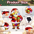 28x40 Lighted Christmas Santa Garden Flag, 8 Modes Solar LED - Image 2