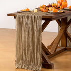 Nude Cheesecloth Table Runner Boho Gauze Fall Table Runners - Image 2