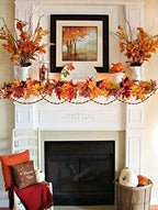 DearHouse 6 Pack Fall Garland Maple Leaf Clearance, 5.9Ft/Piece Hanging Vine Artificial Autumn Garland Thanksgiving Decor for Home Wedding Fireplace Party Christmas (Brown) - Image 2