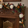 6ft Fall Garland for Mantle, Thanksgiving Autumn Indoor Outdoor Decoration by vivimemo