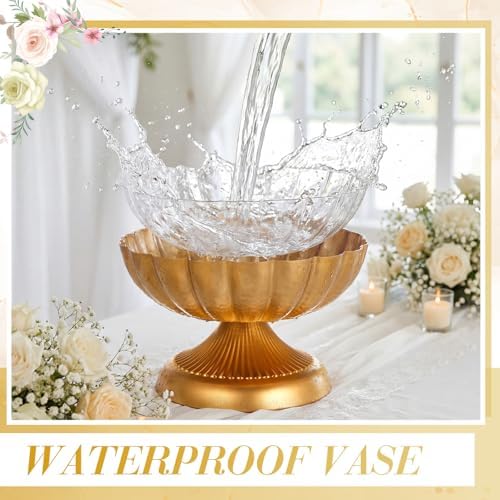 4 Pcs Metal Gold Compote Bowl for Centerpiece 7 Inch, Stylish - Image 2