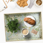 Spsyrine Plastic Serving Tray with Handles for Coffee Table, Dianthus - Image 2