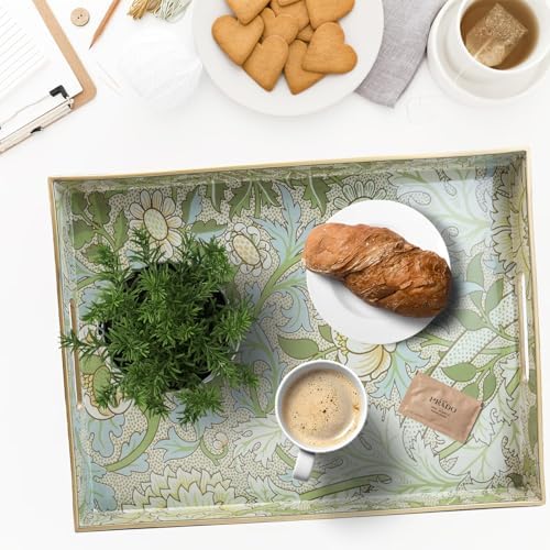 Spsyrine Plastic Serving Tray with Handles for Coffee Table, Dianthus - Image 2
