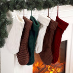 Syhood 6 Pcs Cable Knit Christmas Stockings Large Christmas Stocking, Novel - Image 7