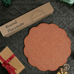 AHHFSMEI Round Faux Linen Placemats Set of 8 Heat Resistant Non-Slip Stain Proof Table Mats for Kitchen Dining Elegant Decor Place Mats (Burnt Orange,8) - Image 6