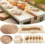 6 Sets Dining Table Decoration Boho Placemat, Caramel, 12x72 by Gandeer
