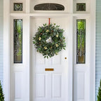 22-24" Eucalyptus Wreaths for Front Door,Spring Summer Fall Autumn Winter Wreaths,Large Eucalyptus Greenery Wreath with Olive Leaves Berries for Front Door Outdoor Farmhouse Decor All Seasons - Image 2