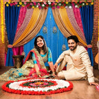 10x8ft Indian Traditional Festival Backdrop India Pooja Diwali Ceremony Photography Background Hindu Wedding Mehndi Party Banner Decorations Photo Studio Props - Image 4