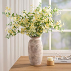Ceramic Rustic Flower Vase, Large Farmhouse Vases Home Decor, 12.5" Tall Pottery Decorative Pampas Vase for Table Living Room Entryway Mantel Bookshelf Bedroom Bathroom Kitchen - Image 5