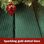 Blissun Christmas Tree Collar, Velvet Foldable Christmas Tree Ring with Golden Dotted line, Christmas Tree Skirt for Artificial Christmas Trees Decoration, Green - Image 5