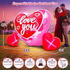 KOOY 6FT Long Mothers Day Inflatables Outdoor Decorations Heart Inflatable with Light for Valentine's Day Gift Engagement Wedding Anniversary Romantic Party Yard Décor - Image 5