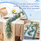 8 Pcs 6 ft Artificial Flowers Wisteria Garland, Blue - Image 4