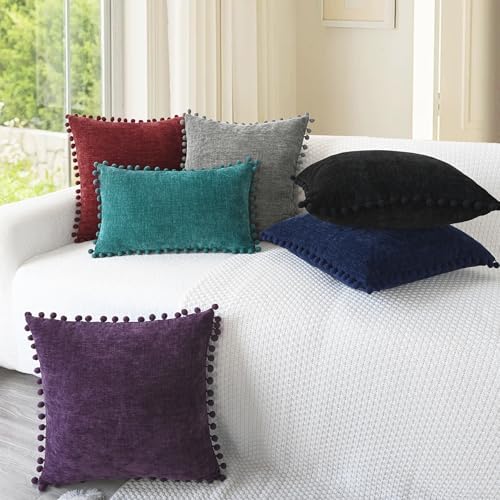 CaliTime Decorative Couch Throw Pillow Covers 22 X 22 Inches Black - Image 4