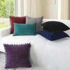 CaliTime Decorative Couch Throw Pillow Covers 22 X 22 Inches Burgundy - Image 4