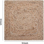 Craft Trade Braided Jute Placemats, Set of 6, 13x13 Inch Square Natural Fiber Dining Table Mats, Heat Resistant & Eco-Friendly Farmhouse Decor, Natural - Image 2