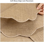 Noctiflorous Round Burlap Placemats Set of 12 Jute Rustic Place Mats for Dining Table Heat Resistant Natural Farmhouse Table Mats Decor (Wave Rim) - Image 3