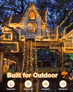 552FT 1400LED Warm White Christmas Lights Outdoor, Extra Long Outdoor String Lights Waterproof, Timer & Memory, 8 Modes Dimmable Plug in Fairy for Outside Tree Wedding Patry - Image 4
