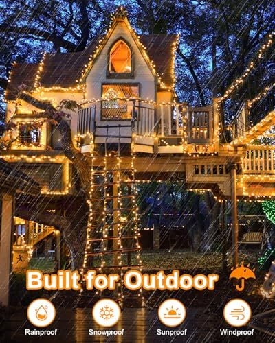 355FT 900LED Christmas Lights, Extra Long Outdoor String Lights Waterproof, Timer & Memory, 8 Modes Dimmable Plug in Fairy for Classroom Outside Tree Wedding Patry Warm White - Image 4