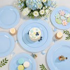 FLOWERCAT 60PCS Light Blue Heavy Duty Plastic Disposable Party Plates Set – 30pcs 10.25″ Dinner & 30pcs 7.5″ Dessert Plates – Durable Blue Tableware for Easter Parties, Wedding, BBQ & Baby Shower - Image 6
