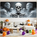 7x16FT Skull Break Wall Halloween Garage Door Banner Skeleton Witch Happy Hallowen Garage Door Cover for Hallowen Decoration - Image 6