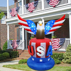 Juegoal Patriotic Independence Day Inflatable, 8FT Height USA Bald Eagle on Uncle Sam Hat, Blow Up 4th of July Large Outdoor American Celebration Decor with Light for Veterans Day Lawn Yard Garden - Image 3