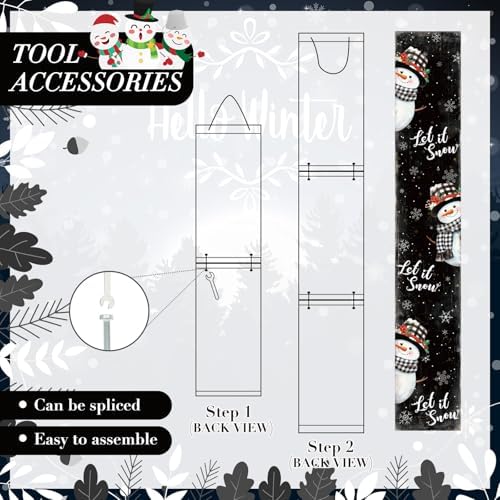 Winter Porch Sign 47" Let It Snow Snowman Front Porch Decor - Image 3