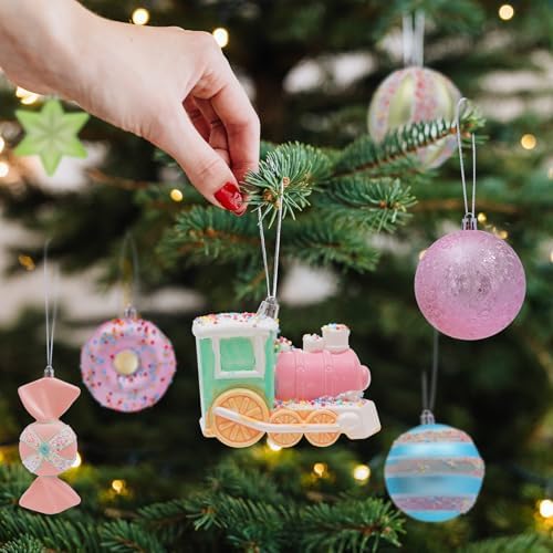 Macaron Christmas Ball Ornaments Set, Candyland Tree Decorations, 70 Pack - Image 2