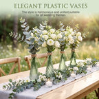 Set of 12 Sage Green Glass Bud Vases for Centerpiece, Assorted - Image 5