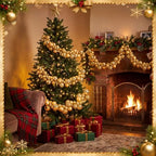 Silipull 5 Pcs 2.3 ft Large Christmas Ball Garland Ornaments, Gold - Image 4