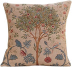 William Morris Kelmscott Tree Beige Tapestry Throw Pillow Cover 19 x 19 in by CCharlotteHomeFurnishings